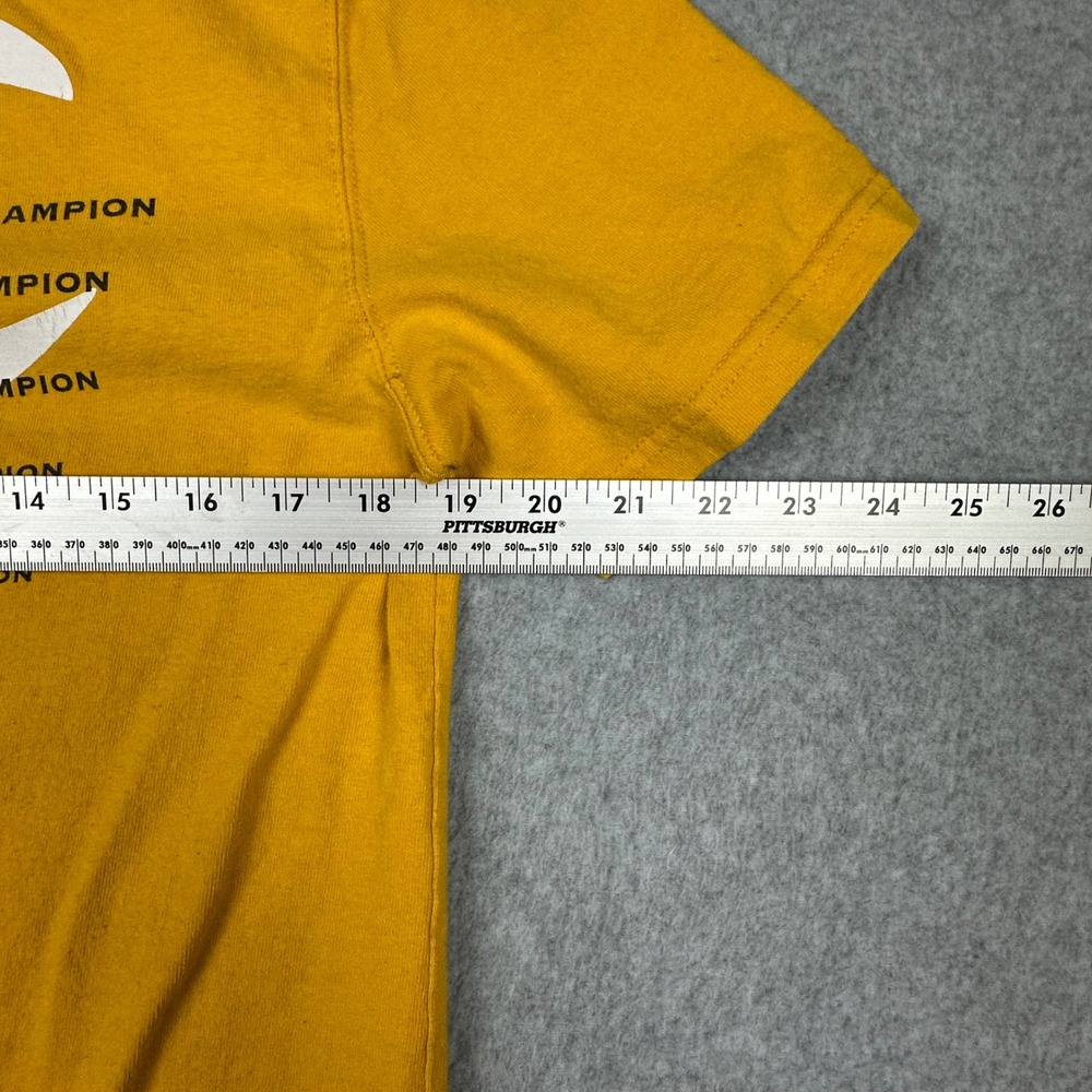Champion Mens Mustard Yellow Embroidered Logo Graphic Back T-Shirt Medium - Picture 8 of 9
